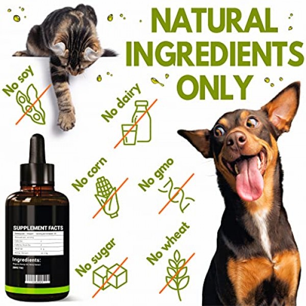 2-Pack Natural Hemp Oil for Dogs and Cats with Calming Effect -...