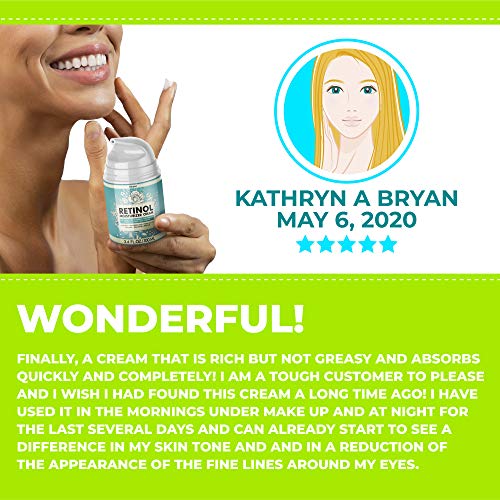 Anti Aging Retinol Moisturizer Cream for Face - Facial Cream with...