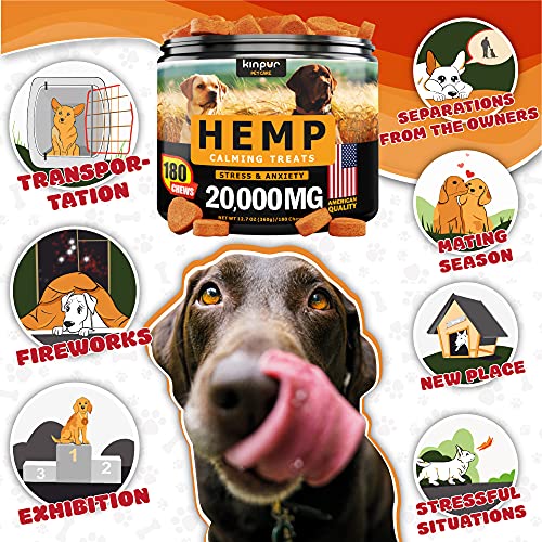 Hemp Dog Chews and Calming Treats for Dogs with Anxiety and Stres...