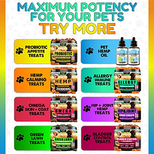 Hemp Dog Chews and Calming Treats for Dogs with Anxiety and Stres...