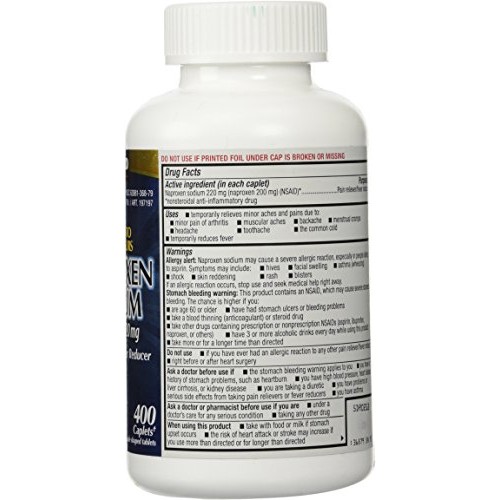 Naproxen Sodium by Kirkland Signature - 400 caplets 220 mg Non Pr...