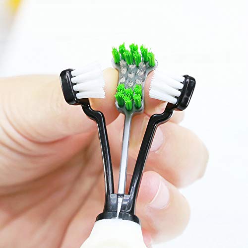 Kiwochy 6 PCS Three Sided Pet Toothbrush Dog Tooth Brush Silicone...