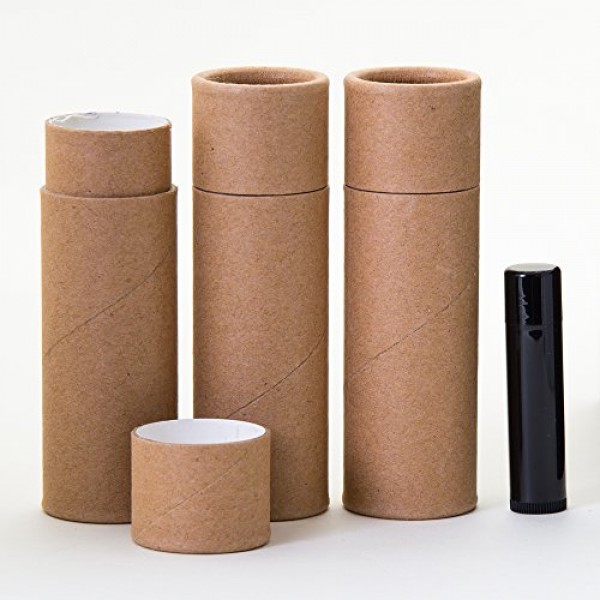 2.5 OZ Kraft Paperboard Lip Balm/Deodorant/Cosmetic/Lotion Tubes x25