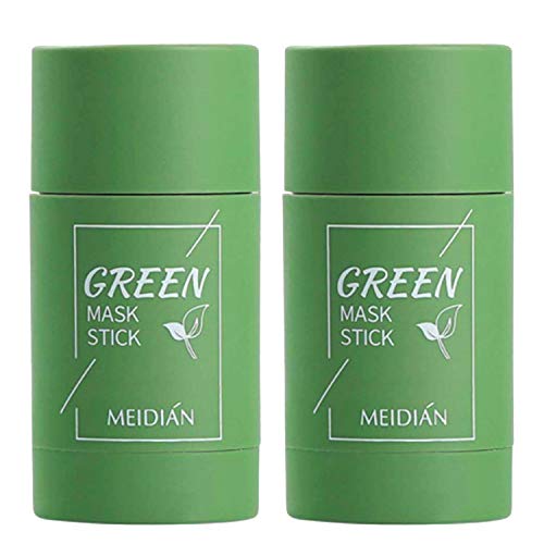 2PCS Green Tea Purifying Clay Stick Mask, Face Moisturizes Oil Co...
