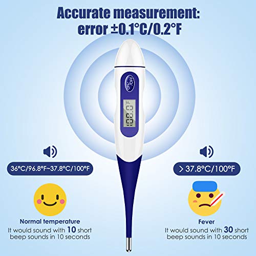 Oral Thermometer Fever Basal Body Thermometer with Flexible Water...