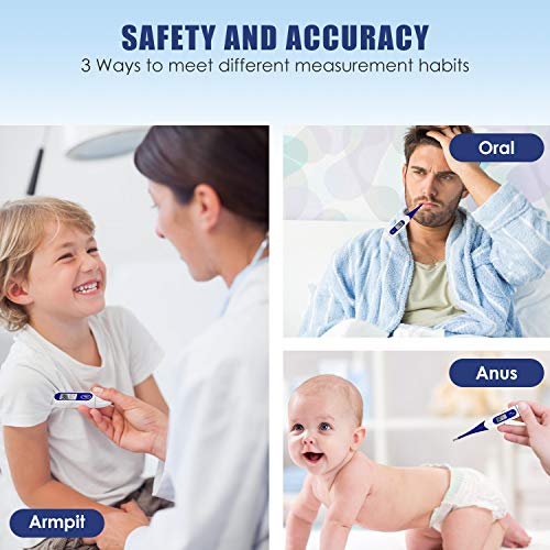 Oral Thermometer Fever Basal Body Thermometer with Flexible Water...