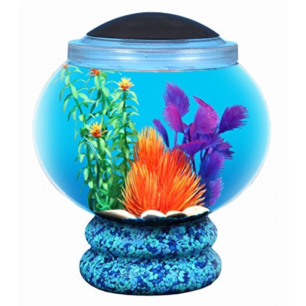 Koller Products BettaTank 1.6-Gallon Fish Bowl with LED Lighting