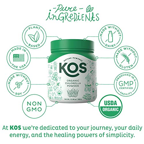 KOS Organic Chlorella Powder - Non-Irradiated, Neutral Tasting - ...