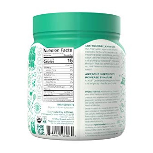KOS Organic Chlorella Powder - Non-Irradiated, Neutral Tasting - ...