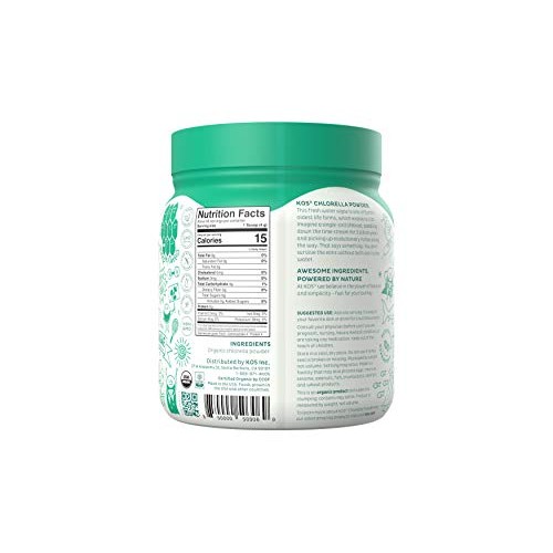 KOS Organic Chlorella Powder - Non-Irradiated, Neutral Tasting - ...