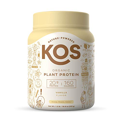 KOS Organic Plant Based Protein Powder - Vanilla Protein Powder -...