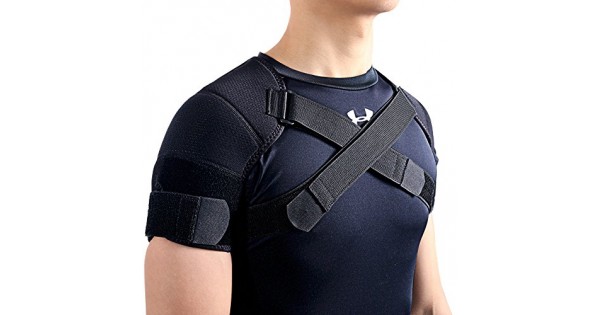 Kuangmi Double Shoulder Support Brace Strap Wrap Neoprene Protector Size XL