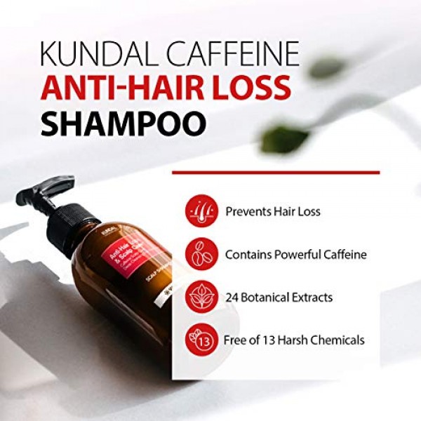 KUNDAL Sulfate Free ANTI-HAIR LOSS Caffeine Scalp Care Deep Clean...