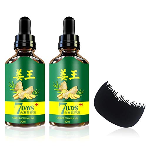 Ginger Germinal Oil Hair Growth Serum 2PCS + Bonus Hair Comb | Gi...