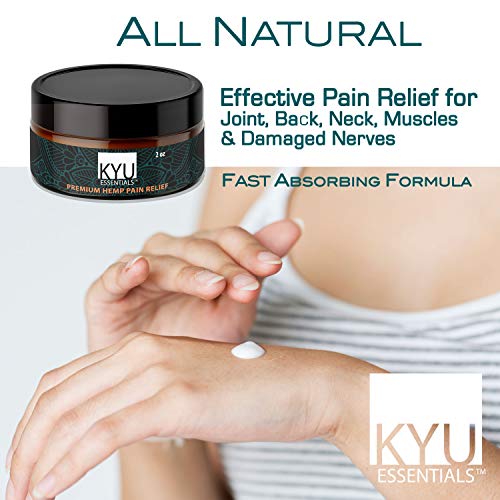Organic Hemp Natural Pain Relief Cream 500mg by KYU - Therapy for...