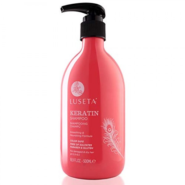 Luseta Keratin Shampoo for Dry and Damaged Hair 16.9 Oz - Safe fo...