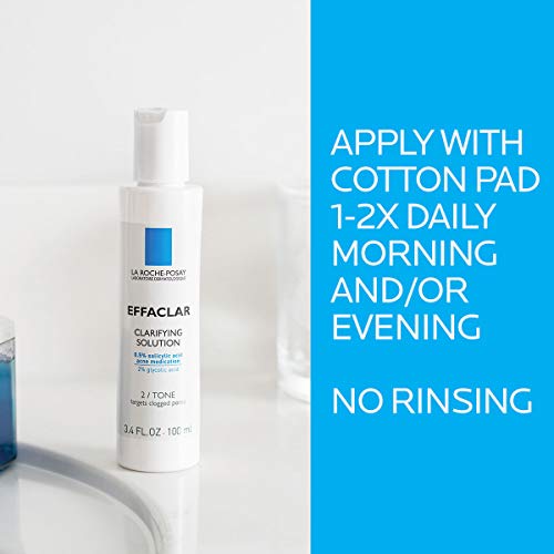 La Roche-Posay Effaclar Clarifying Solution Acne Toner with Salic...