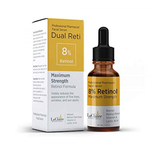 LaClaire 8% Retinol Complex Serum - Best Retinol Serum for Wrinkl...