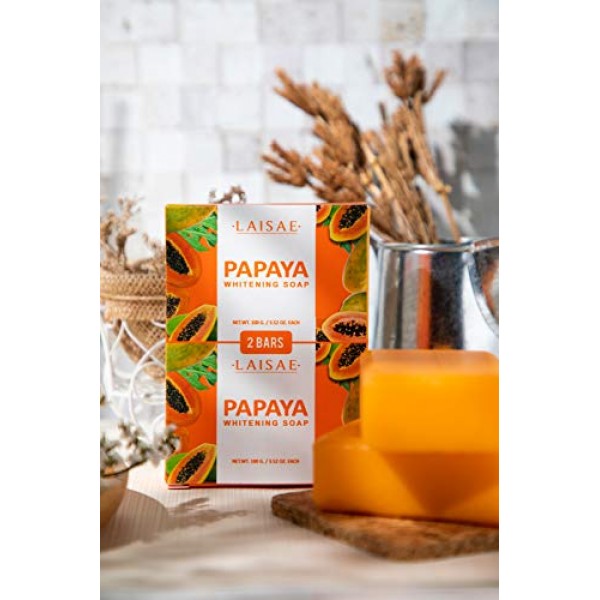 Papaya Whitening Soap - For Natural Skin Lightener - Help Exfolia...