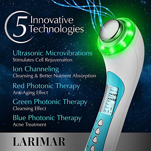 Larimar 5-in-1 Face Therapy Wand – LED Facial Light Therapy Devic...