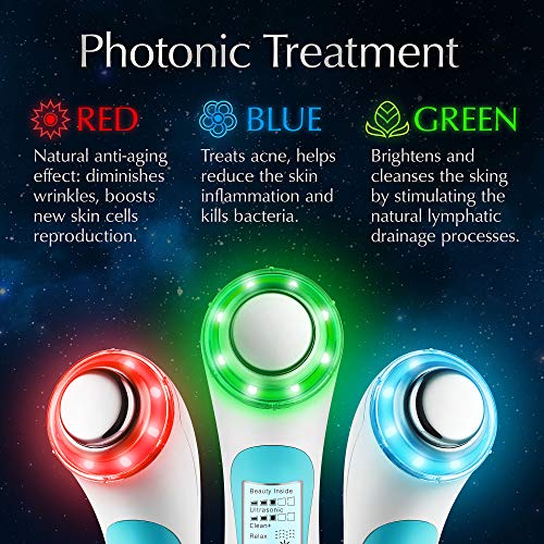 Larimar 5-in-1 Face Therapy Wand – LED Facial Light Therapy Devic...