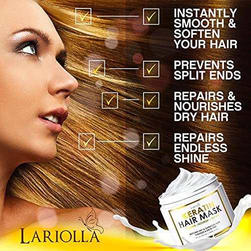 Keratin Hair Mask - Repairs Dry & Damaged Hair - Professional Ker...