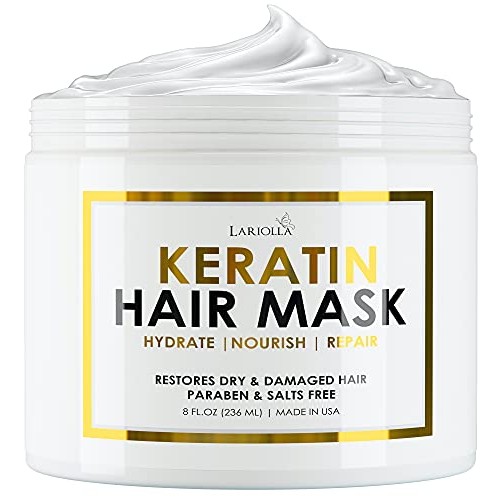 Keratin Hair Mask - Repairs Dry & Damaged Hair - Professional Ker...