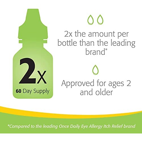 Lastacaft Once Daily Eye Allergy Itch Relief Drops, 60 Day Supply...