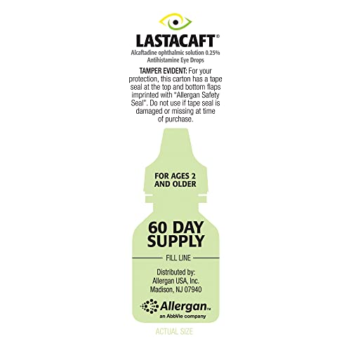 Lastacaft Once Daily Eye Allergy Itch Relief Drops, 60 Day Supply...