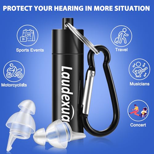 Laudexua High Fidelity Concert Ear Plugs, 2 Pairs Ear Protection ...