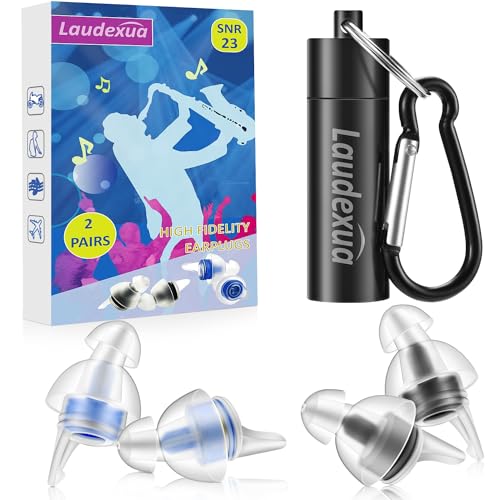 Laudexua High Fidelity Concert Ear Plugs, 2 Pairs Ear Protection ...