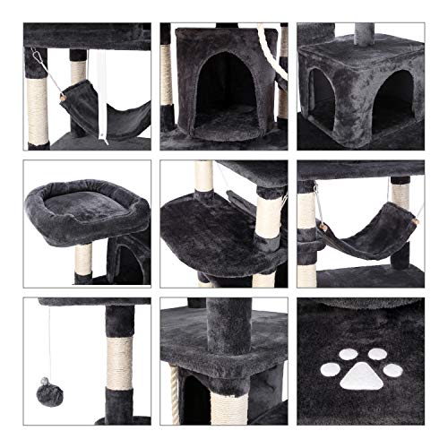 LAZY BUDDY 67 Multi-Level XL Tall Cat Tree Play House Activity C...