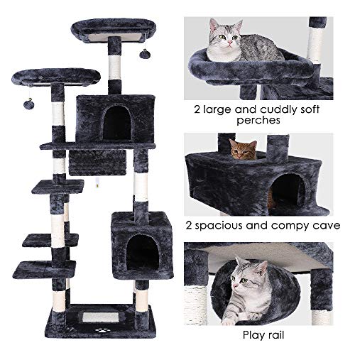 LAZY BUDDY 80 Multi-Level Cat Tree XXL Play House Climber Activi...