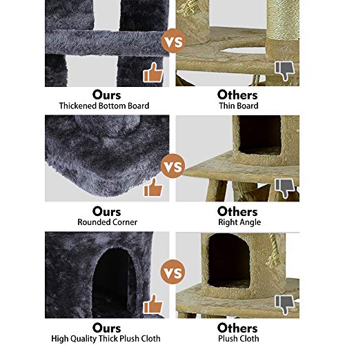 LAZY BUDDY 80 Multi-Level Cat Tree XXL Play House Climber Activi...