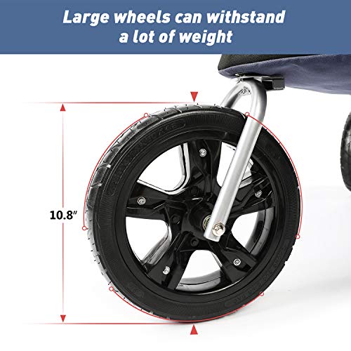 LAZY BUDDY Dog Stroller with 4 Rubber Wheels, Upgrade Spacious Pe...