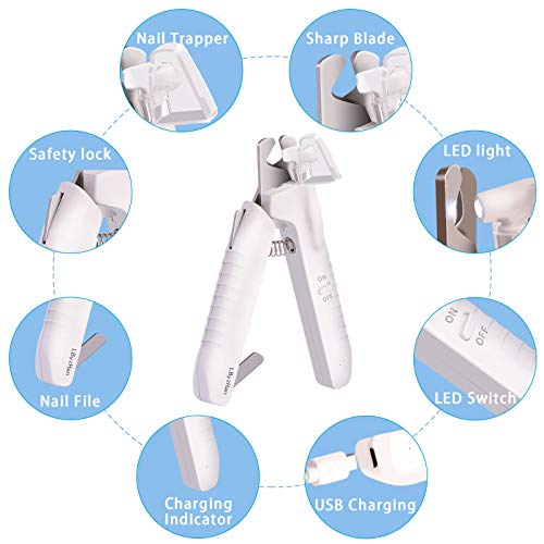 LByzHan Dog Cat Nail Clippers Toenail Clippers with Ultra Bright ...