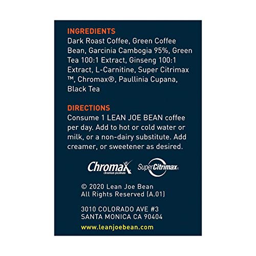 Lean Joe Bean Instant Keto Coffee | Detox Dark Roast Arabica Blen...