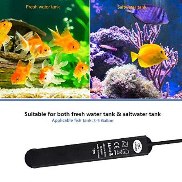 LEDGLE Submersible Aquarium Heater with Thermometer, Fish Tank He...