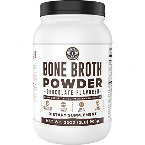 Bone Broth Protein Powder, Chocolate, Grass Fed 2lbs, 42 Servings...