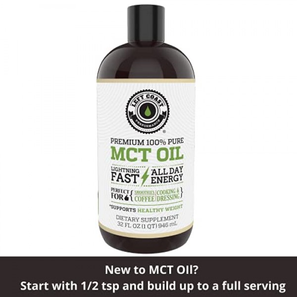 MCT Oil Keto derived only from Sustainable Coconuts 32oz. C8 an...
