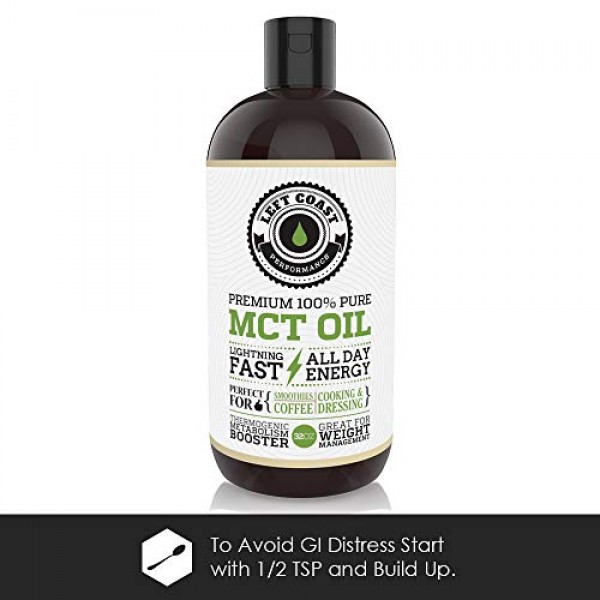 MCT Oil Keto derived only from Sustainable Coconuts 32oz. C8 an...