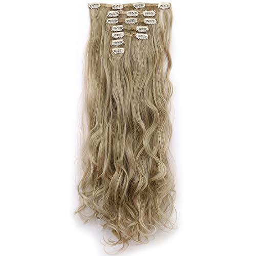 Lelinta 7Pcs Full Head 16 Clips in on Double Weft Hair Extensions...
