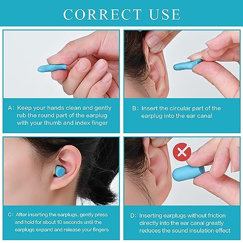 Lenicany 30Pair Soft Foam Ear Plugs, 35dB Disposable Sound Blocki...