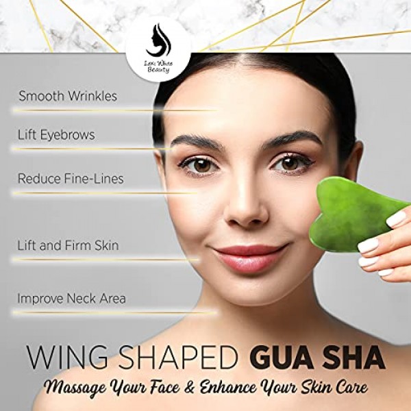 Gua Sha Massage Tool - Jade Roller Face Roller Stone Guasha 6 in ...
