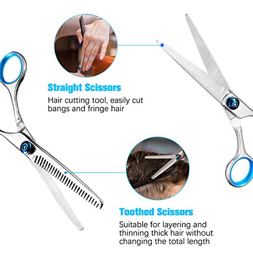 Professional Hair Cutting Scissors kit, Liaboe 12 Pcs Hairdressin...