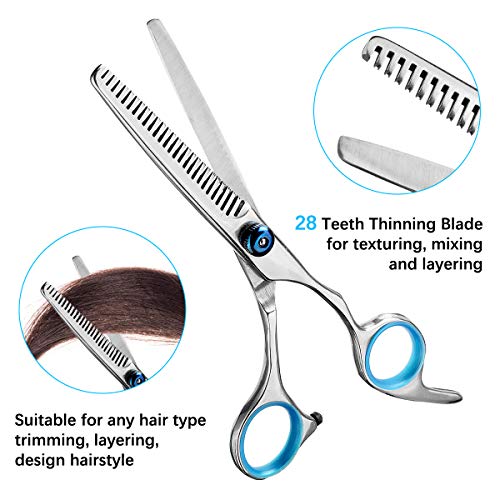 Professional Hair Cutting Scissors kit, Liaboe 12 Pcs Hairdressin...