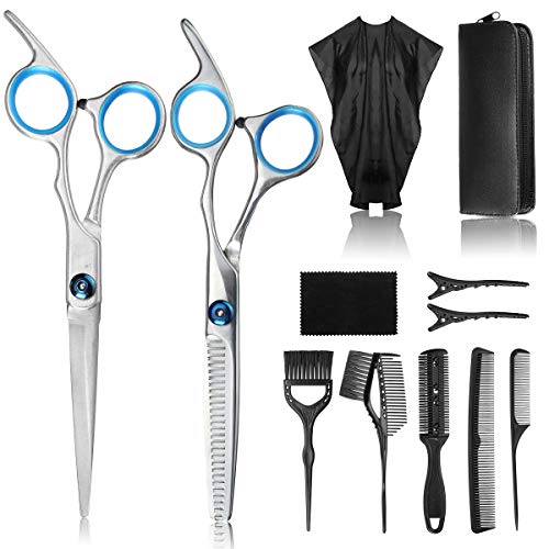 Professional Hair Cutting Scissors kit, Liaboe 12 Pcs Hairdressin...