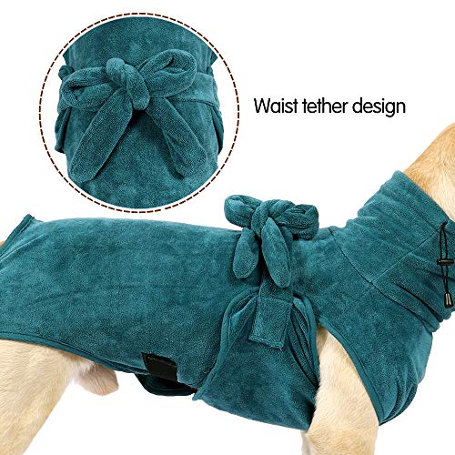 LIANZIMAU Dog Bathrobe Towel Gown Ultra Light Luxury Soft Super A...