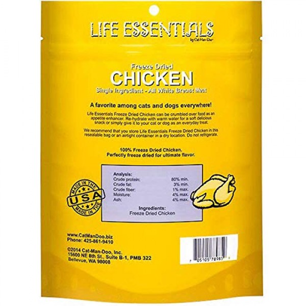 All-Natural Freeze Dried Chicken Treats for Dogs & Cats Free of G...