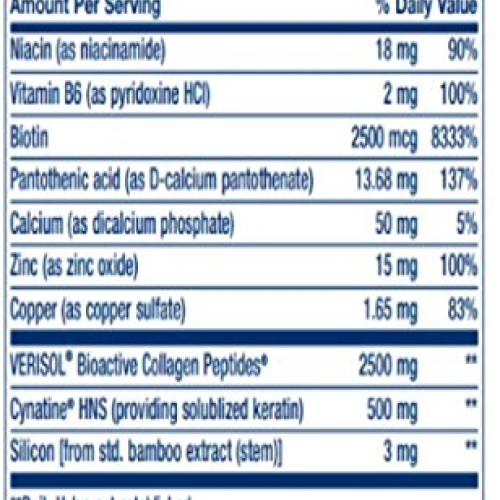 Hair Skin Nails Rejuvenation Formula with Verisol 90 Tablets 2 Bo...